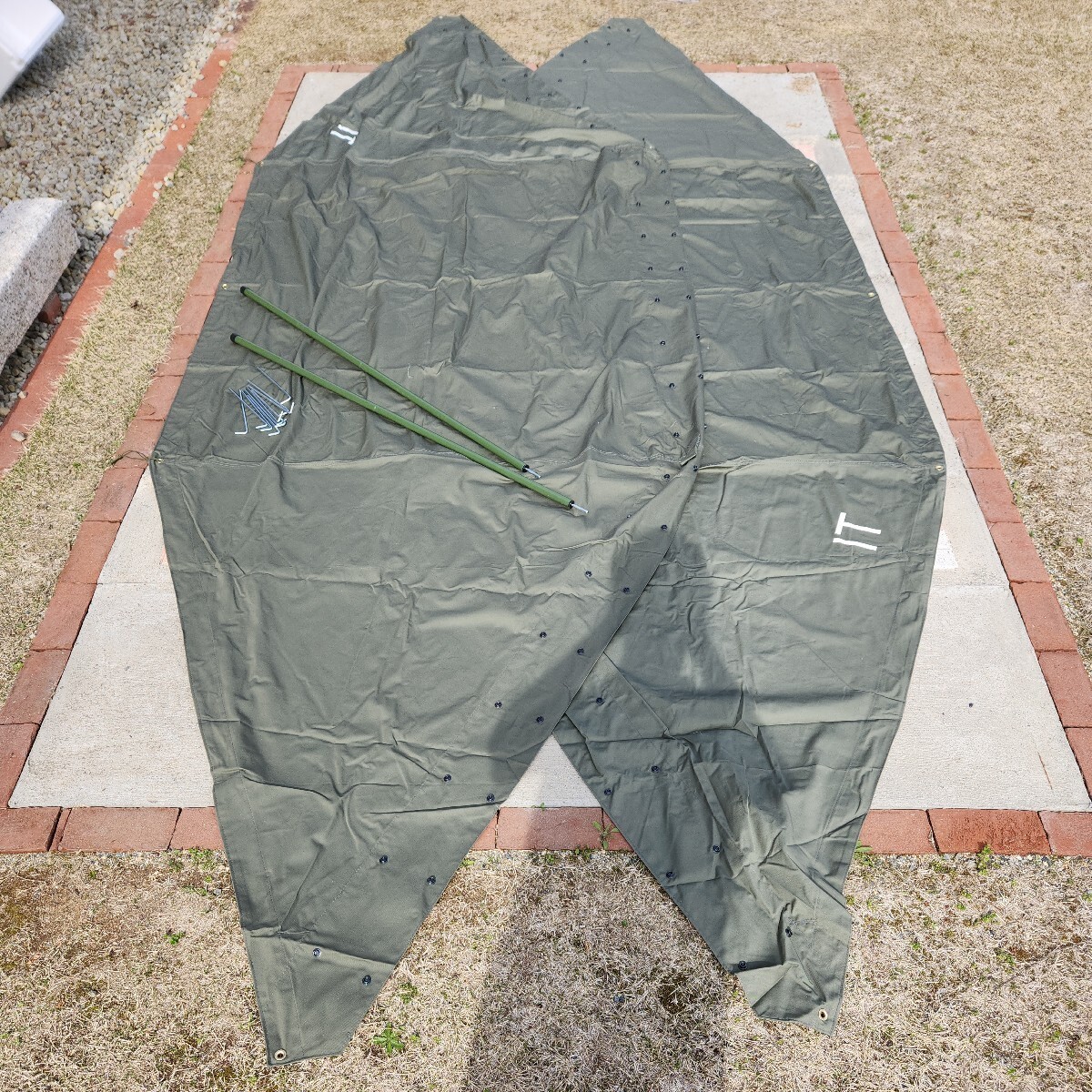 レプリカ　US　シェルターハーフテント　ポール　ペグ　セット　米軍　パップテント　中古_1