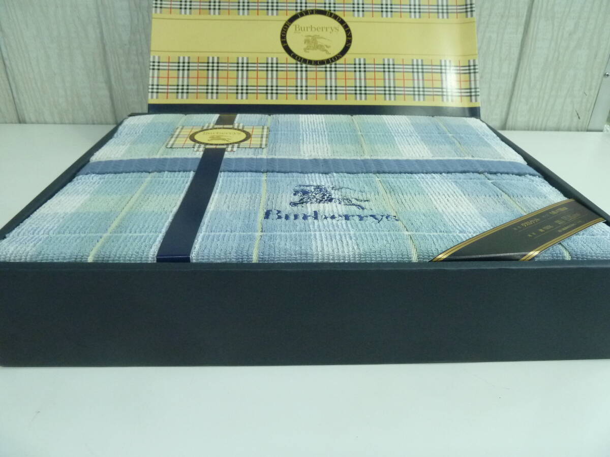 Burberrys バーバリー タオルケット 西川産業 寝具 ブルー系 綿100