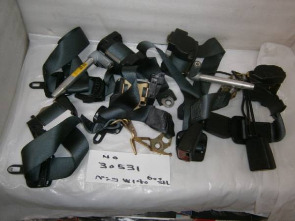 英*B 92年 前期 ベンツ W140 600SEL シートベルト●㈲№30531