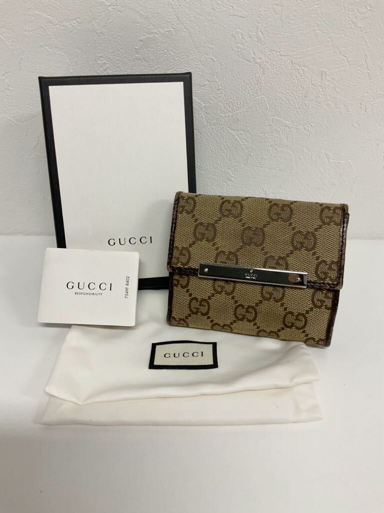 D0254-60 GUCCI／グッチ GGキャンバス ベージュ 財布 412716 0959 箱あり(女性用財布)｜売買されたオークション情報 ...