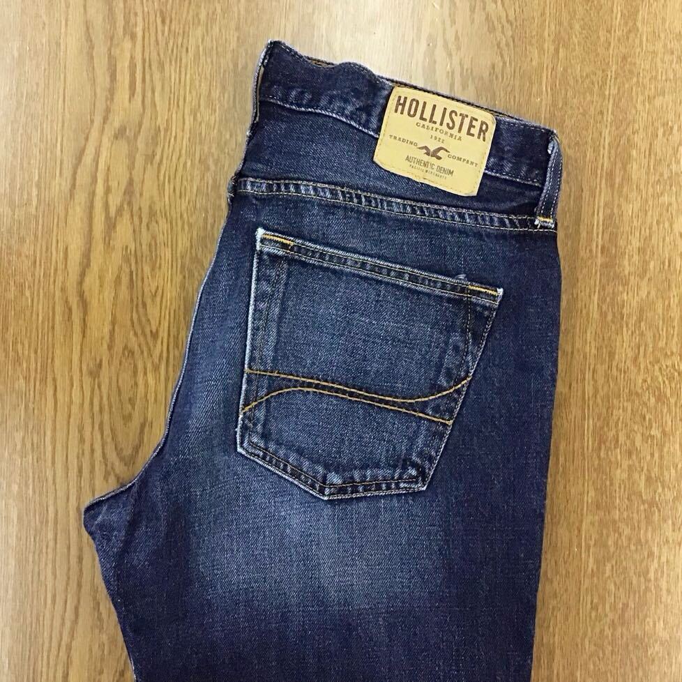 FF096 HOLLISTER W33 L32 色落ち加工 ブーツカット ジーンズ ジーパン デニムパンツ メンズブランド古着 ホリスター ...