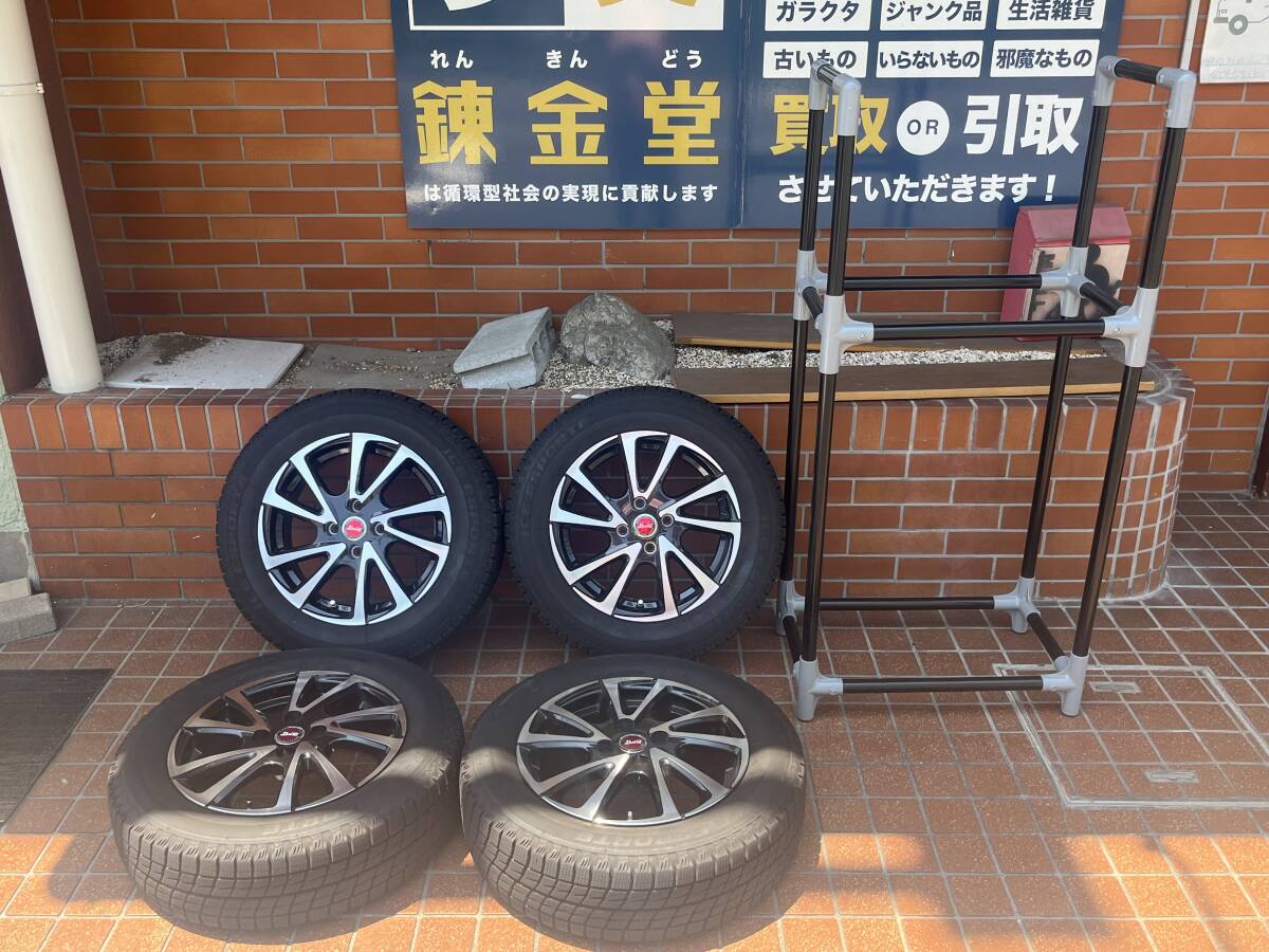 【s3560】BIG WAYビッグウエイ　 B-WINビーウィン ホイール＆15インチ　スタッドレスタイヤ　ICE ESPORTE＆タイヤ置きセット売り☆美品☆_1