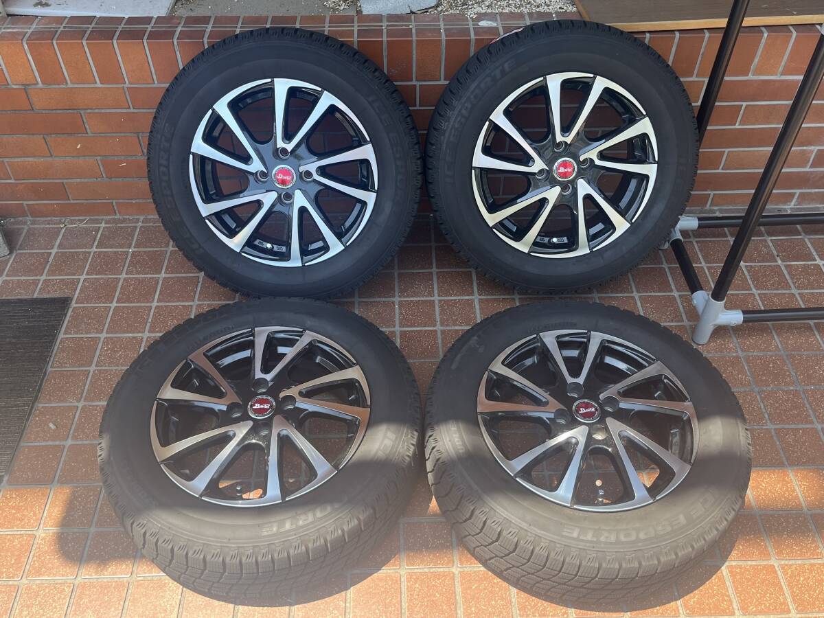 【s3560】BIG WAYビッグウエイ　 B-WINビーウィン ホイール＆15インチ　スタッドレスタイヤ　ICE ESPORTE＆タイヤ置きセット売り☆美品☆_2