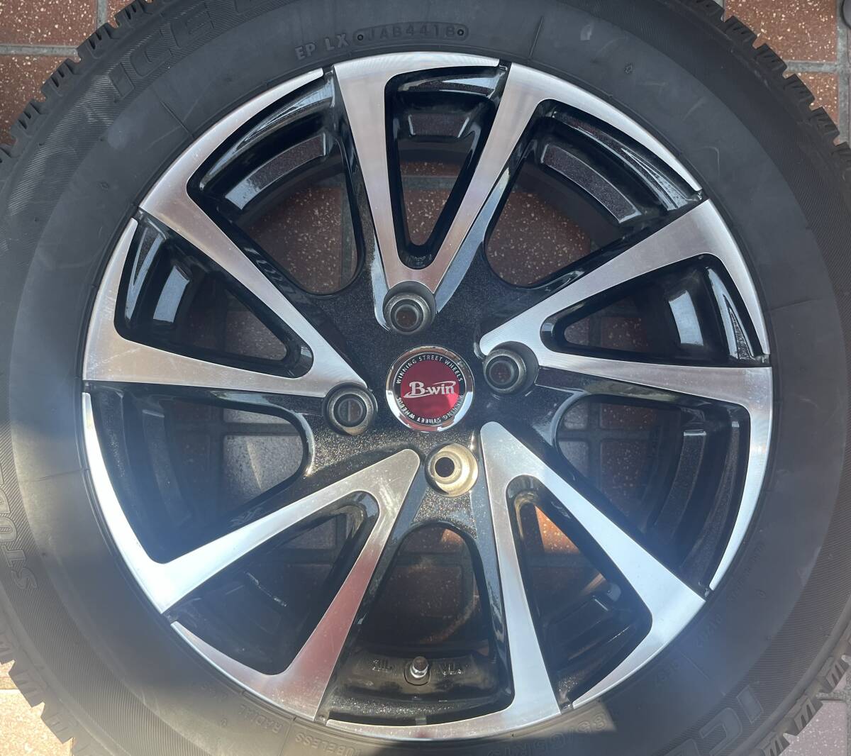【s3560】BIG WAYビッグウエイ　 B-WINビーウィン ホイール＆15インチ　スタッドレスタイヤ　ICE ESPORTE＆タイヤ置きセット売り☆美品☆_4