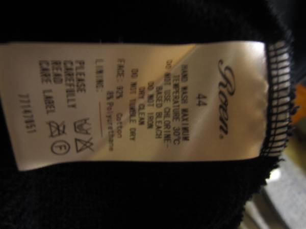 ロエンROEN 胸総スワロトランスパーカー黒44