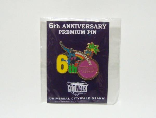 ユニバーサル・シティウォーク大阪☆6周年記念ピンバッジ USJ