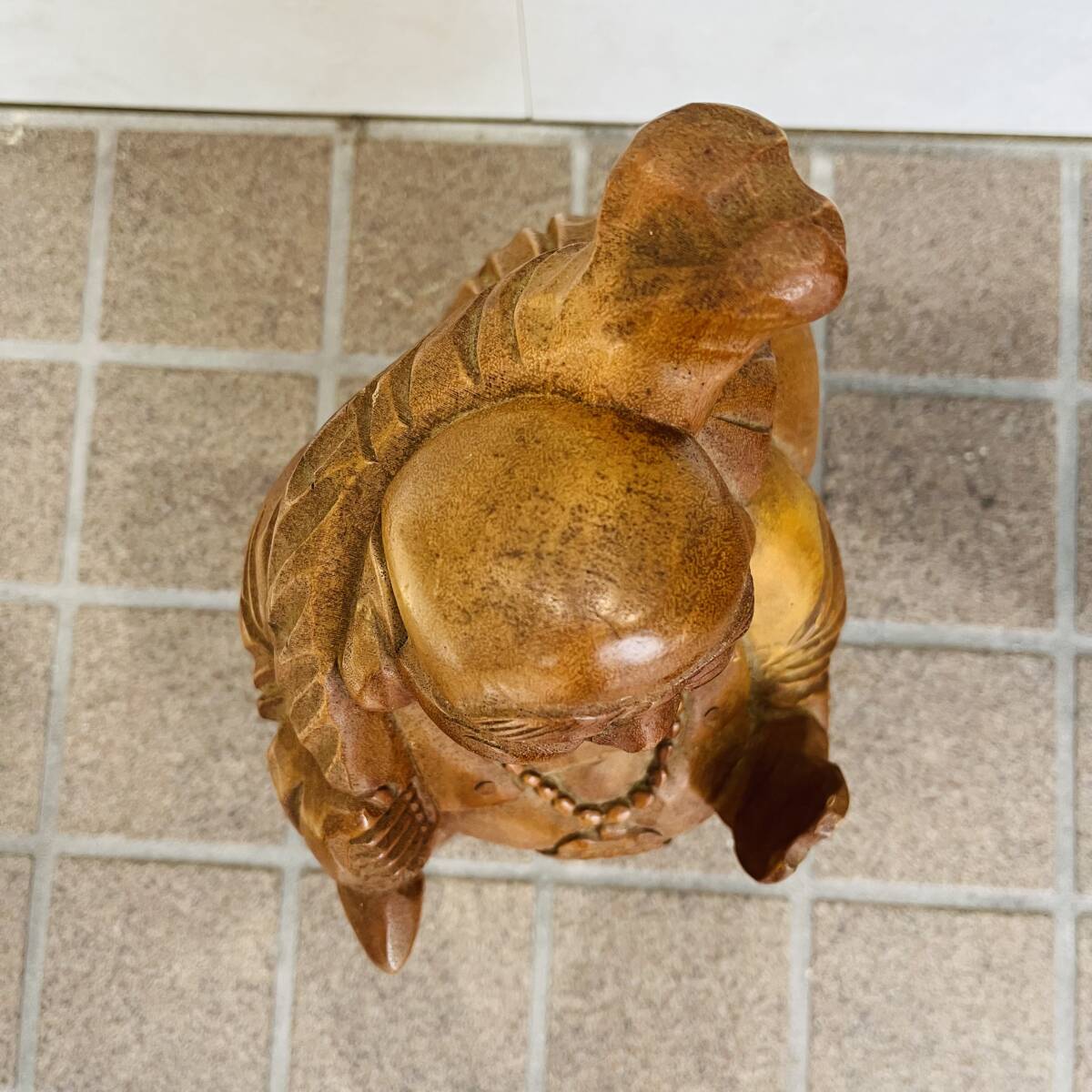 NA7365 恵比寿様 薫作 木彫り 高さ約30cm 七福神 置き物 人形