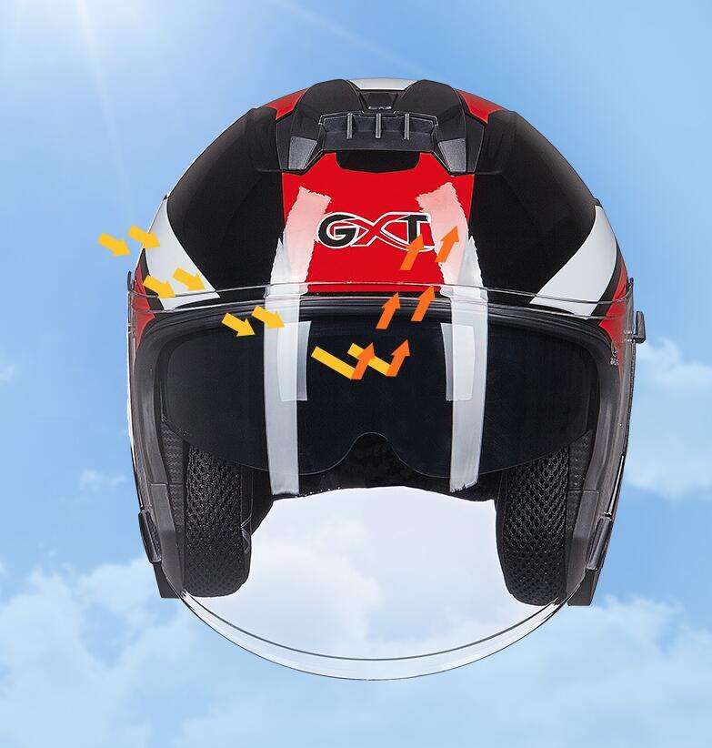 バイク用品 ヘルメットジェットヘルメット ダブルシールド バイクヘルメット ハーフヘルメット 半帽 Helmet 男女兼用 全10色 つや消し黒灰_7