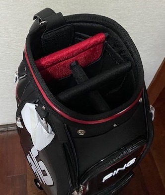☆未使用☆ピンゴルフ CB-U2304 BLACK/RED レンチキュラー キャディバッグ ネームプレートなし_7