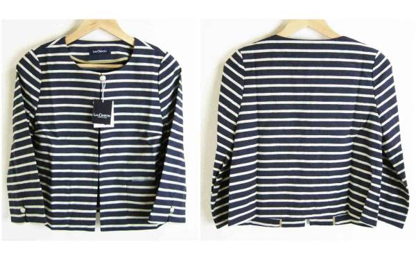新品■ロイスクレヨン ネイビー ベージュ ボーダー ジャケット M