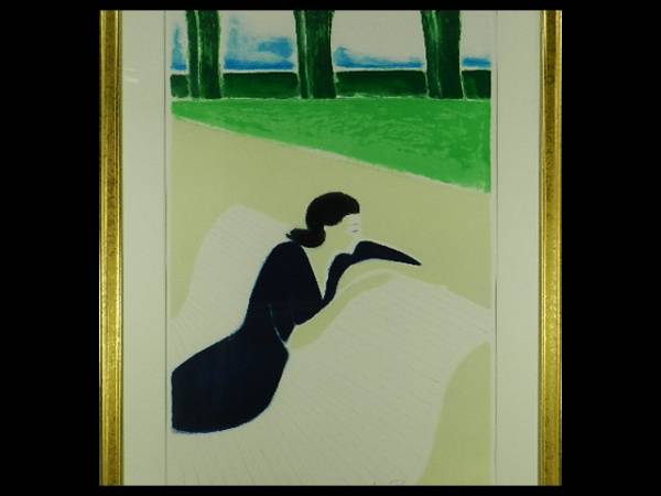 11027アンドレ・ブラジリエ ベンチのシャンタル リト 額装(箱入)