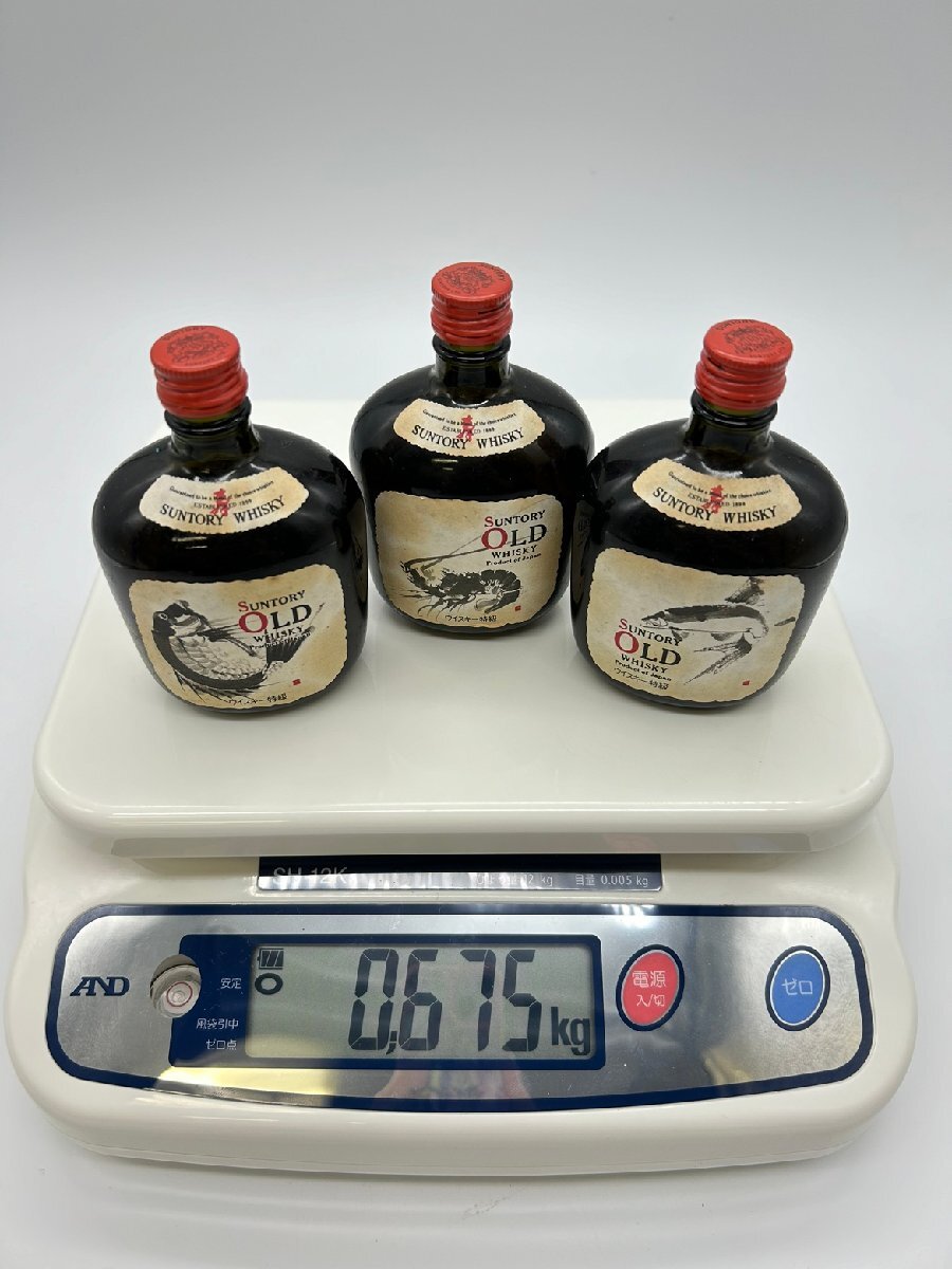 サントリー ウイスキー オールド OLD 伊勢海老，鯛两本 東京都限定発送商品】【未開栓 3本セット】サントリー オールド