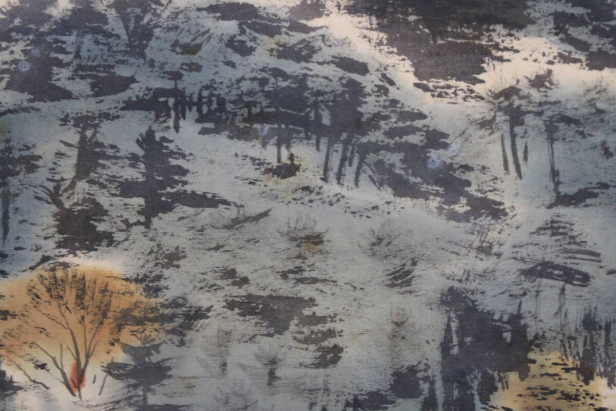 模写】 小松均 風景図 日本画 掛け軸 掛軸 掛物 茶掛け 在印 在銘