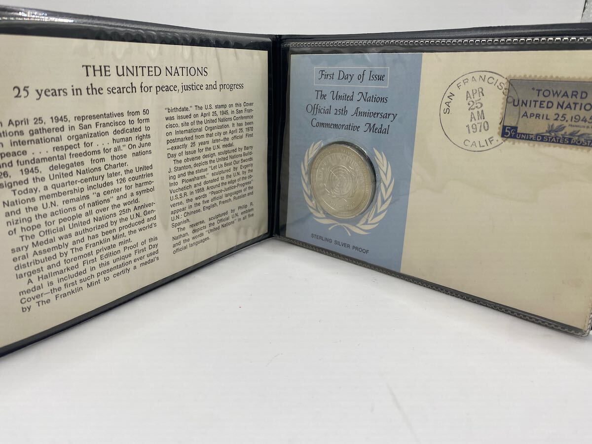 1円〜 記念メダル 国際連合 国連 シルバー 25周年記念メダル 1945~1970