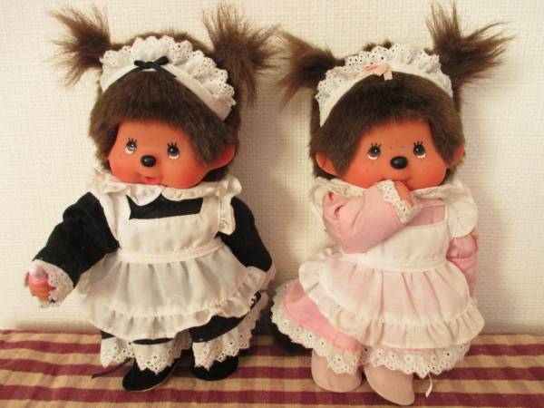 激レア2個セット★モンチッチ★可愛いメイド服　ピンク/黒