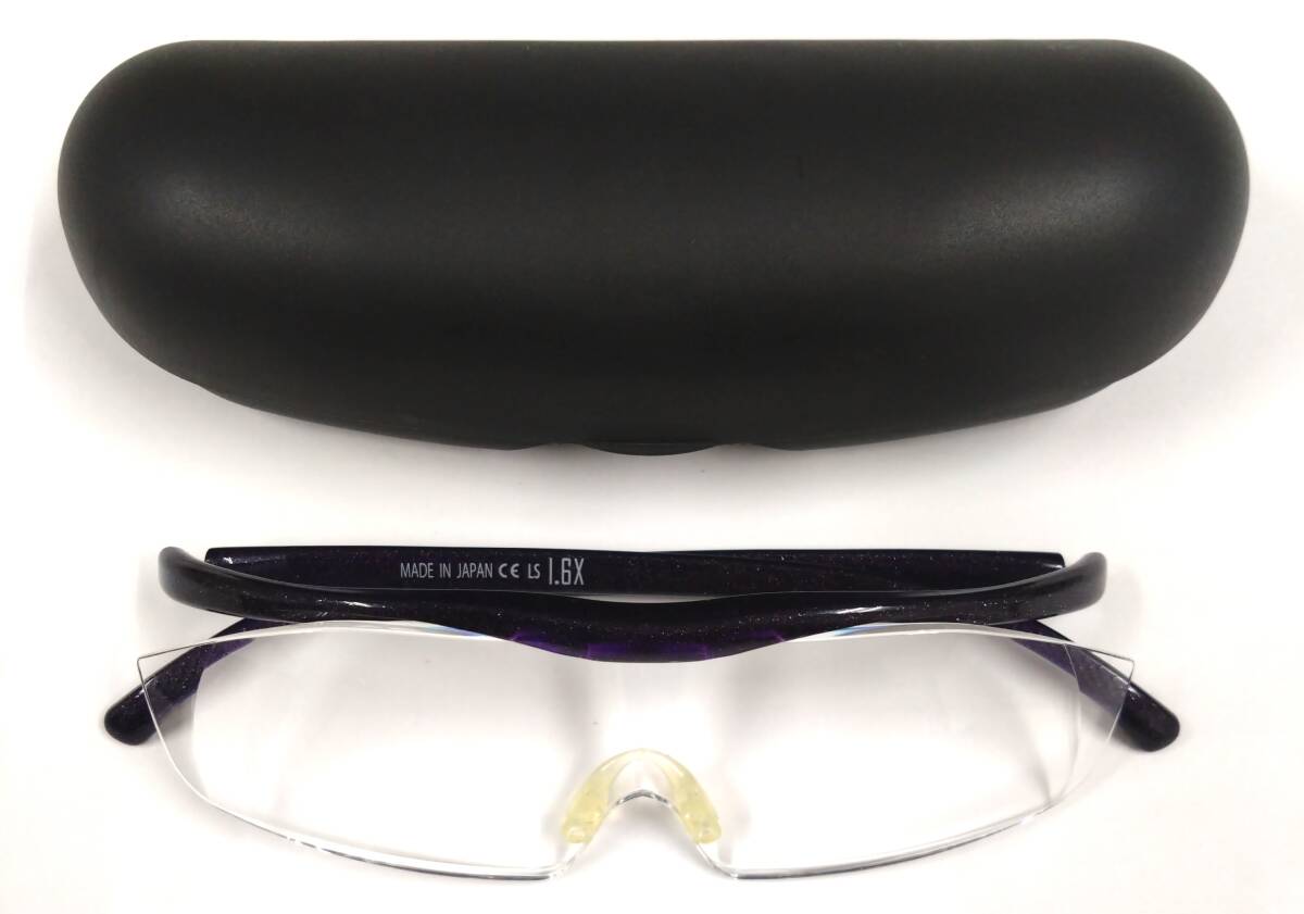 ◇ Hazuki ハズキルーペ 1.6X 眼鏡 メガネ 拡大鏡 紫 パープル ケース付き ◇_1