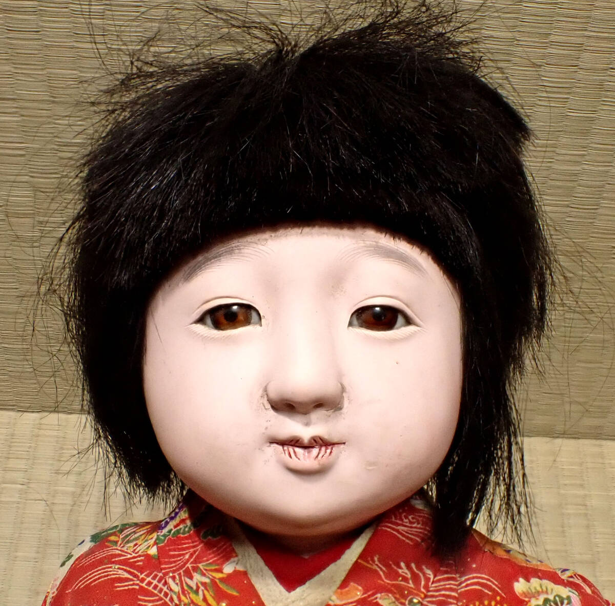 昭和レトロ【古い市松人形 おかっぱ 女の子 44cm 難あり】日本人形