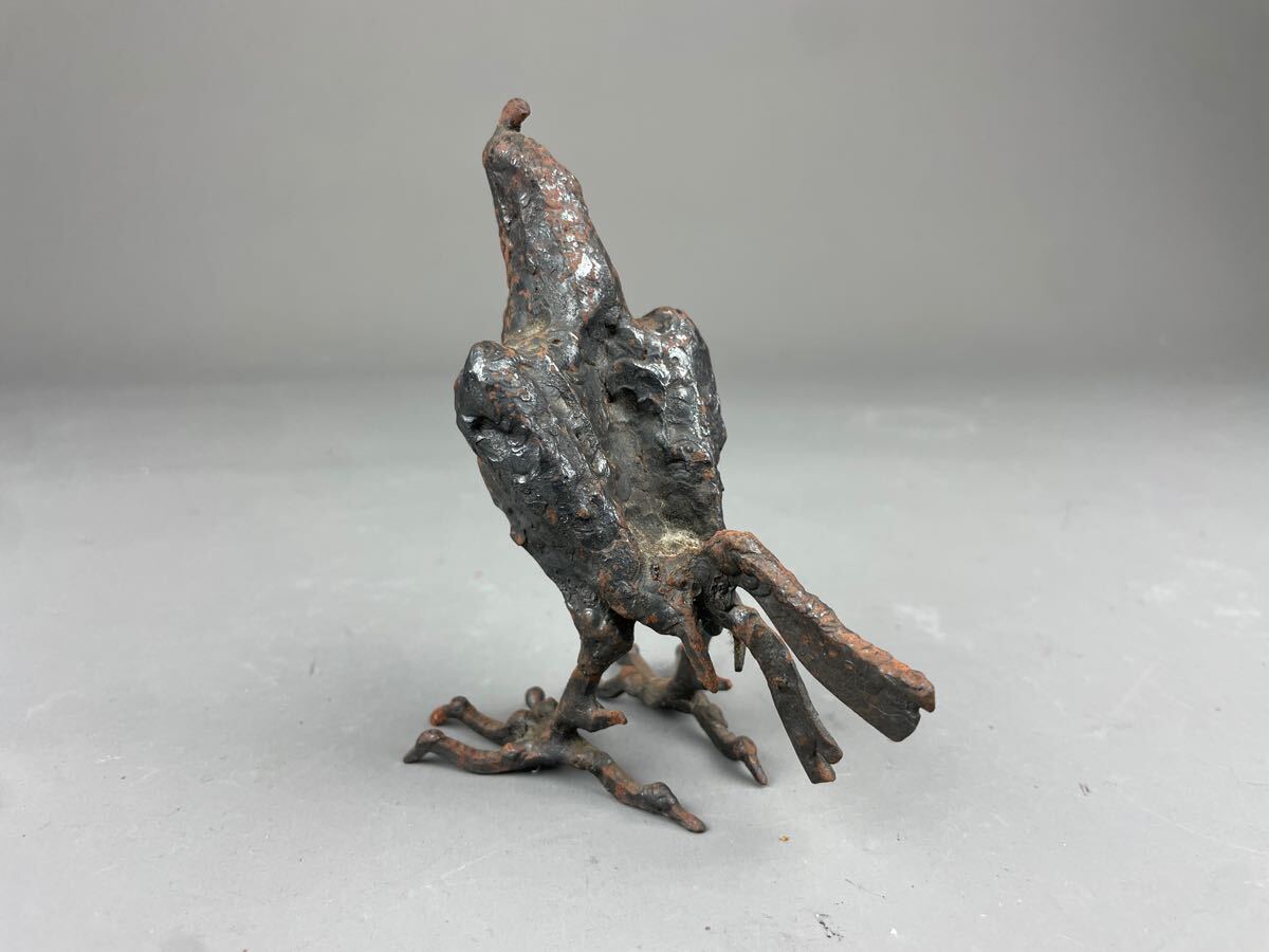 猫八】軍鶏 軍鷄 にわとり 置物 高さ11.5cm 重量g アンティーク 彫塑