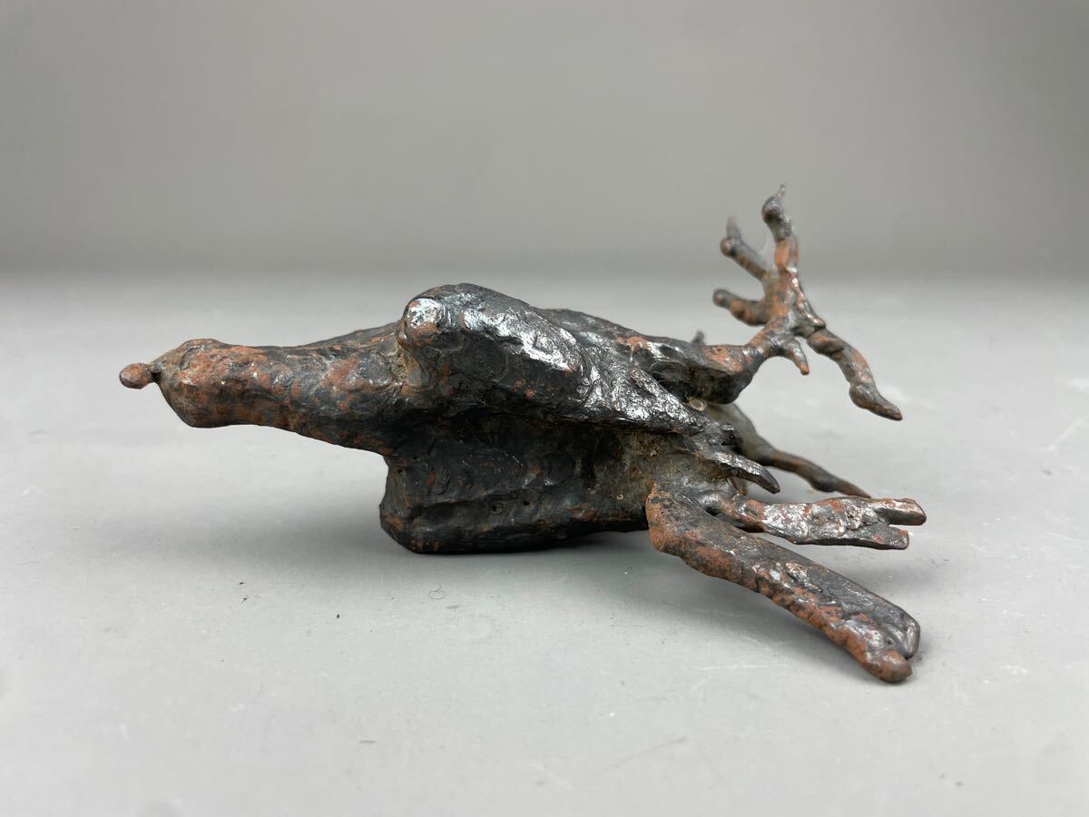 猫八】軍鶏 軍鷄 にわとり 置物 高さ11.5cm 重量g アンティーク 彫塑
