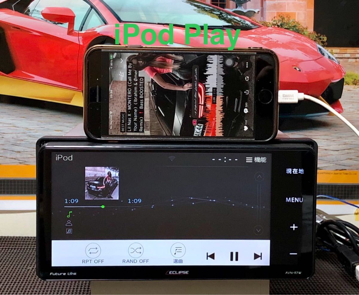 【保証付動作】 ECLIPSEイクリプスメモリーナビ【AVN-R7W】4×4地デジフルセグTV/Bluetooth/WiFi/USB/CD/DVD/SD再生_8