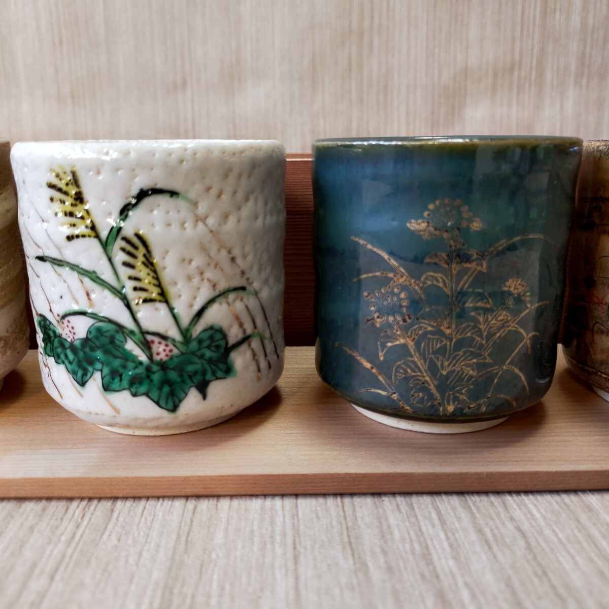 九谷焼 九谷幸仙 湯呑み 共箱 在銘 煎茶道具 和食器 湯呑 骨董 陶器