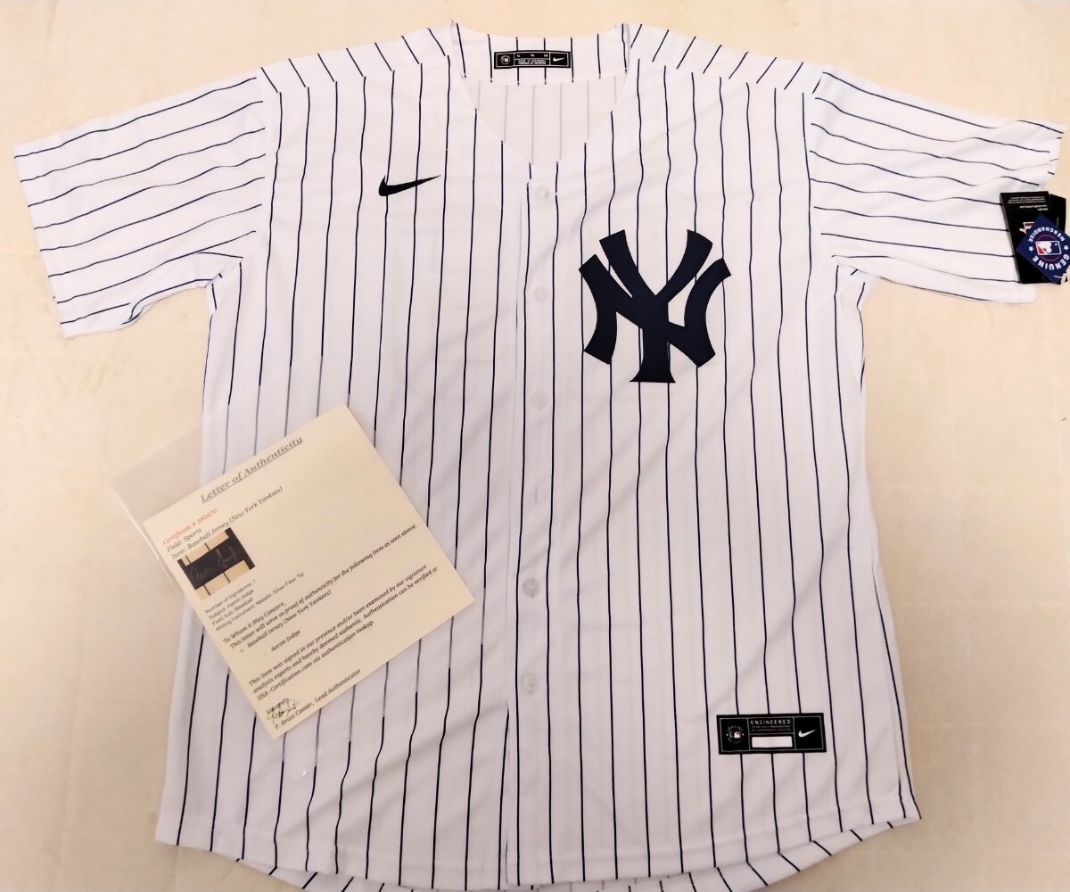 アーロン・ジャッジ 直筆サイン タグ付 ユニフォーム ニューヨークヤンキース MLB 大谷翔平 ライバル スーパースター レア品 COA_6
