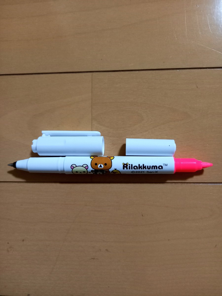 非売品！リラックマ ピンク蛍光ペン付ボールペン×7本セット、三井　メモ_4