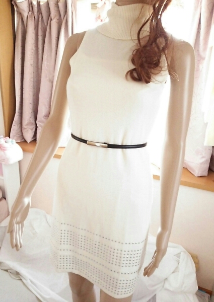 ピンキー＆ダイアン★タートルニットワンピ★白