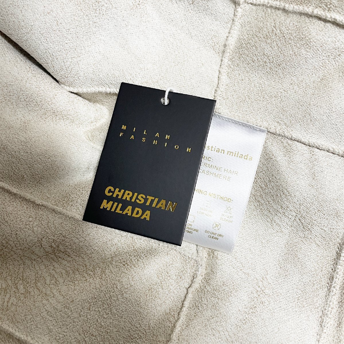 christian milada　ミラノ発　ファーコート　ミンクカシミヤ　S 定価8万☆christian milada・ミラノ発・ファーコート☆豪華ミンク混