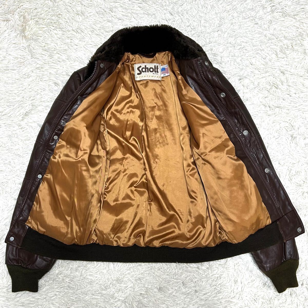 1円【極美品 定価10万相当】Schott ショット ダウンジャケット ボマー