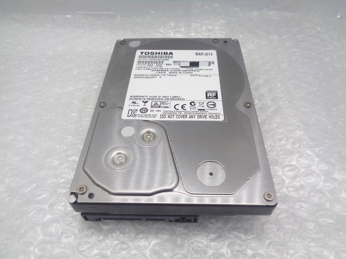 複数入荷 TOSHIBA DT01ACA300 3.5インチHDD 3TB SATA 中古動作品(F215