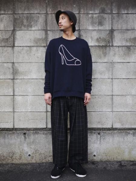 14AW サスクワッチファブリックス チェック ワイド パンツ S5078