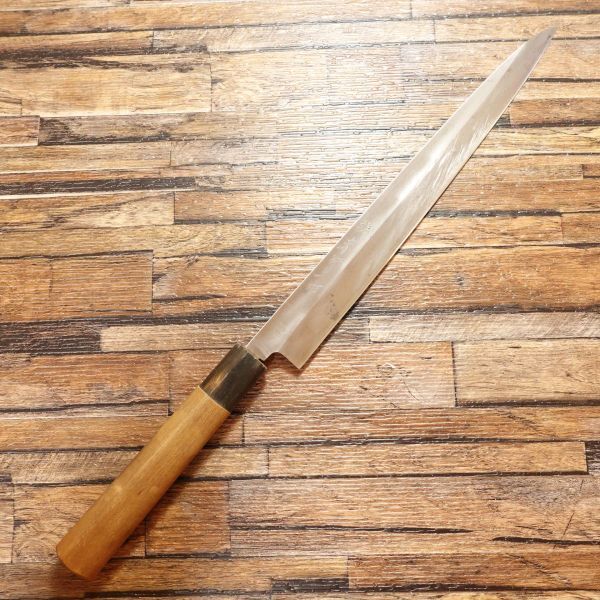堺孝行 柳刃包丁 研ぎ済 水牛柄 刺身包丁 ハガネ 上作 キッチン、食器