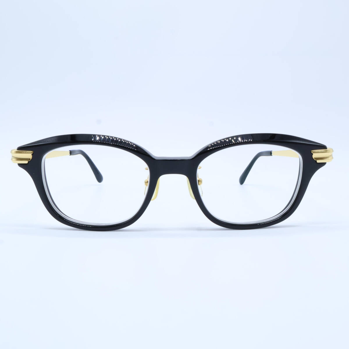 美品/1円】 HAKUSAN MEGANE 白山眼鏡店 ARMS-CUT ブラック×ゴールド 