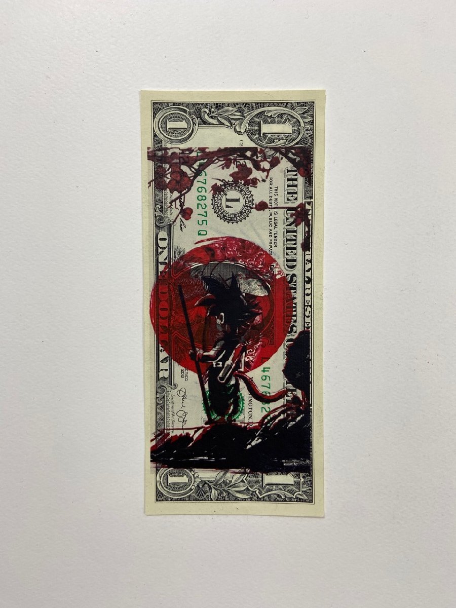 DEATH NYC signed U.S dollar bill USドル札 紙幣 世界限定 孫悟空