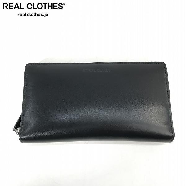 BALENCIAGA/バレンシアガ ラウンドジップ レザー ロングウォレット 長