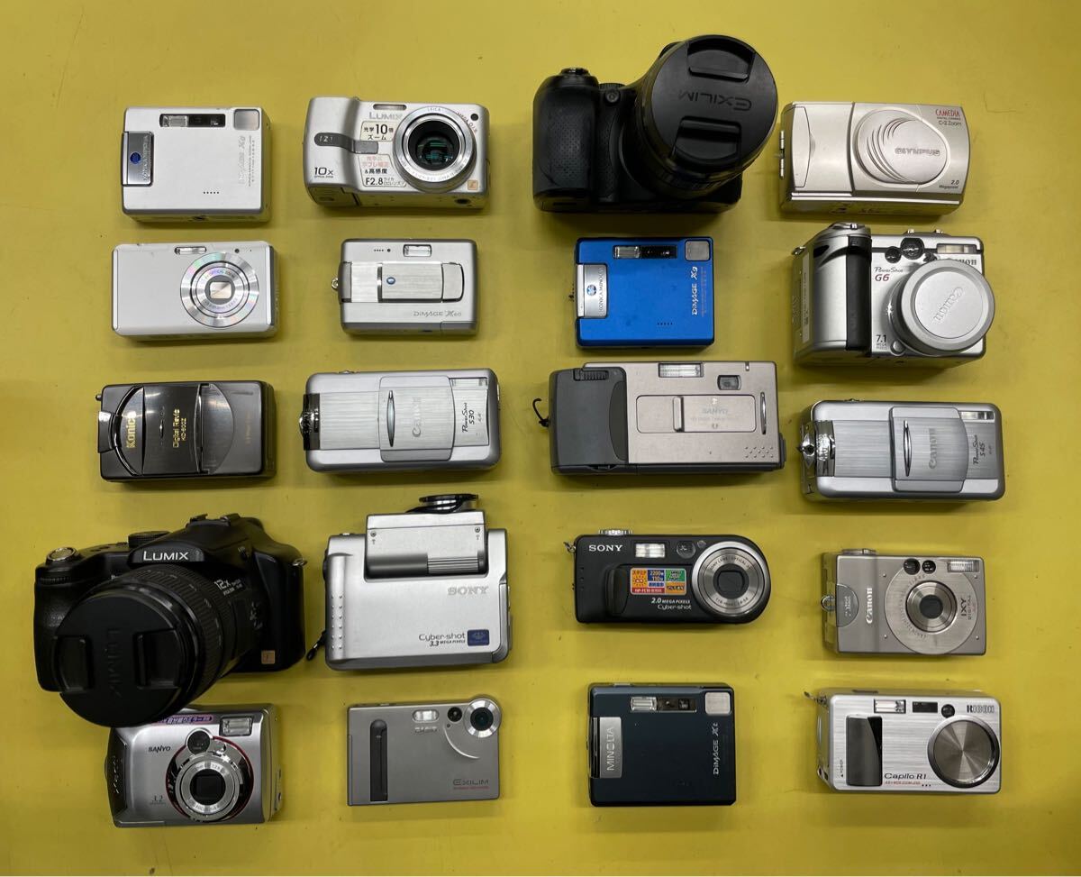 96）20個 デジタルカメラまとめ売り Canon SONY CASIO LUMIX OLYMPUS 