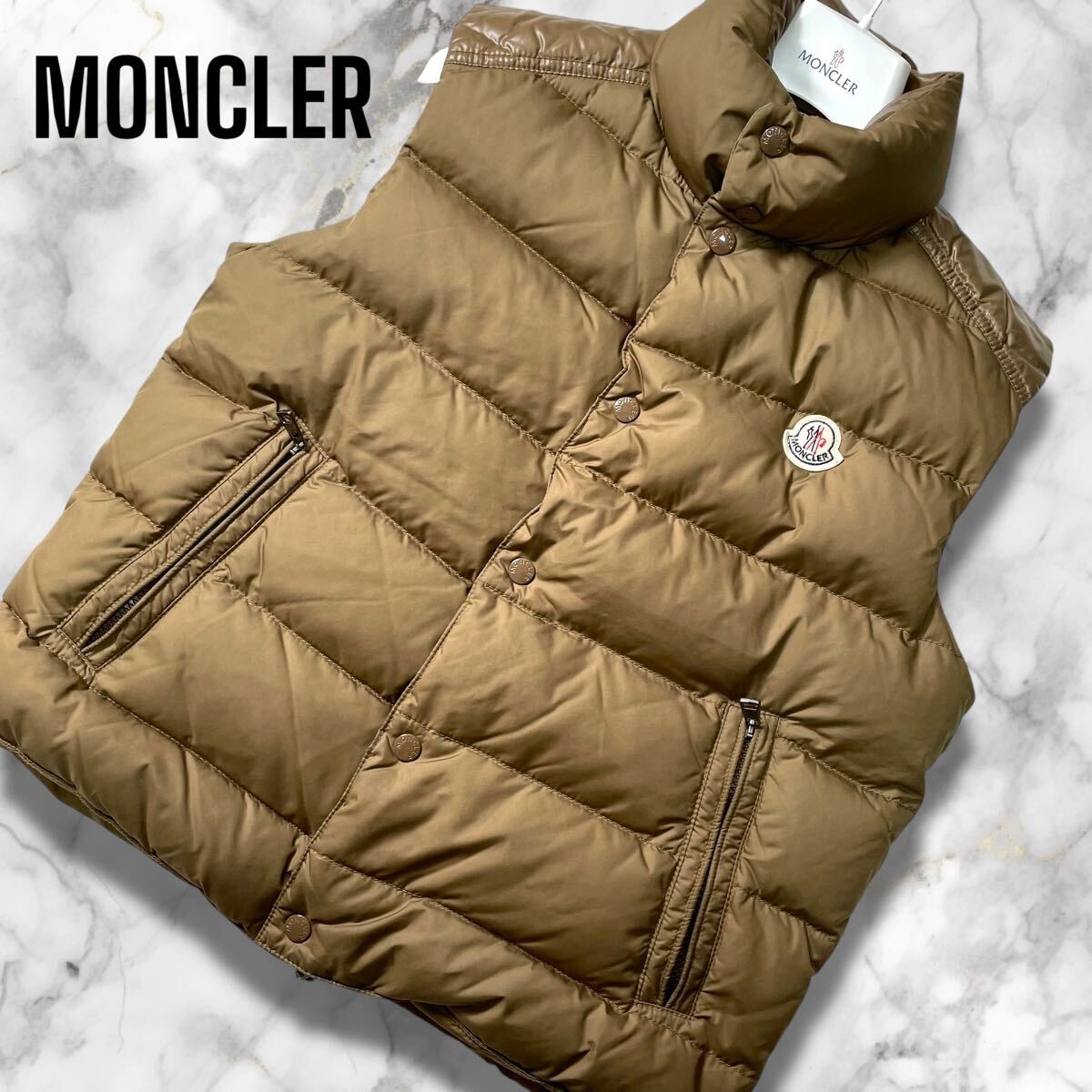 極美品!!! MONCLER CHEVAL ダウンベスト ジャケット 切替 ロゴワッペン 
