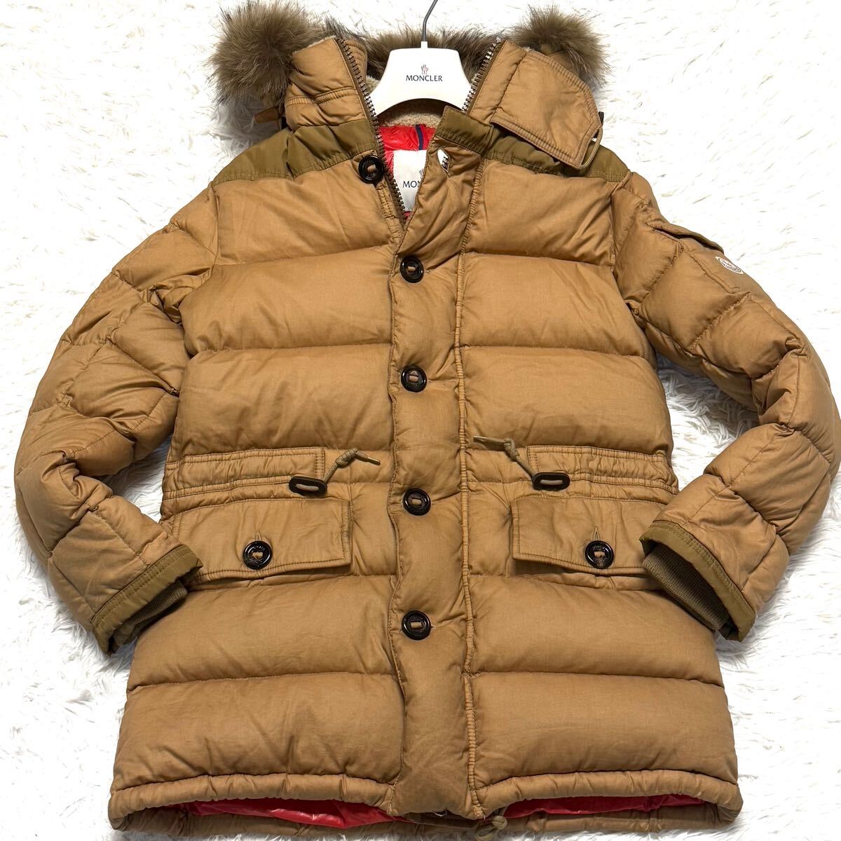 L相当○MONCLER モンクレール【GAZE ラムレザー リアルファーコート