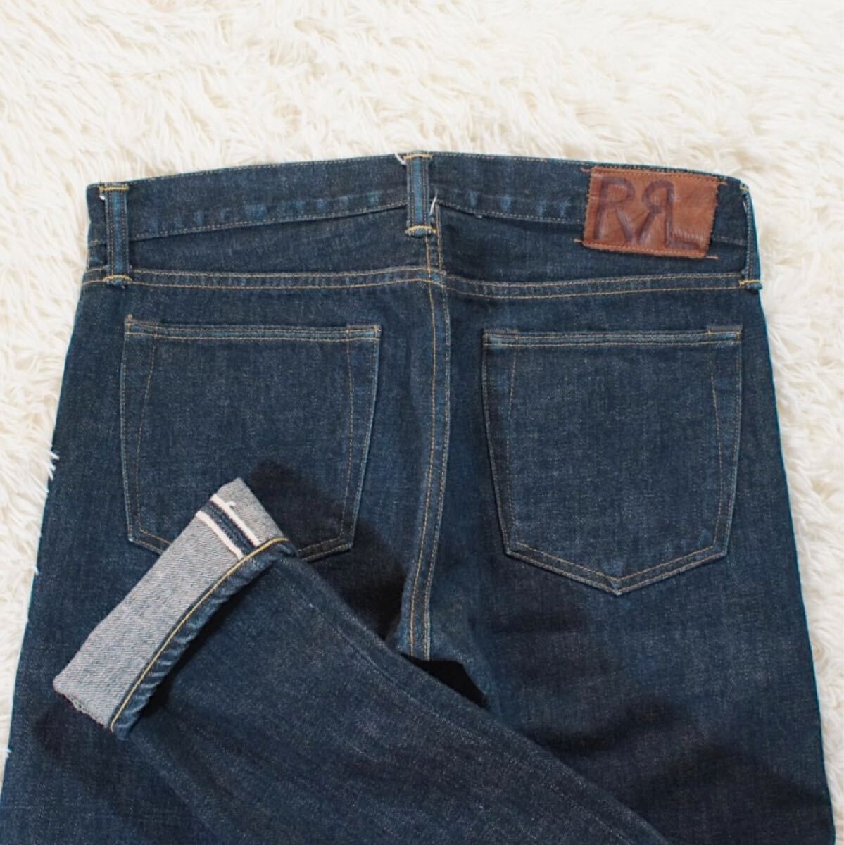 即決 希少 ド濃紺《RRL》スリムナロー(W30)セルビッチ ジーンズ 