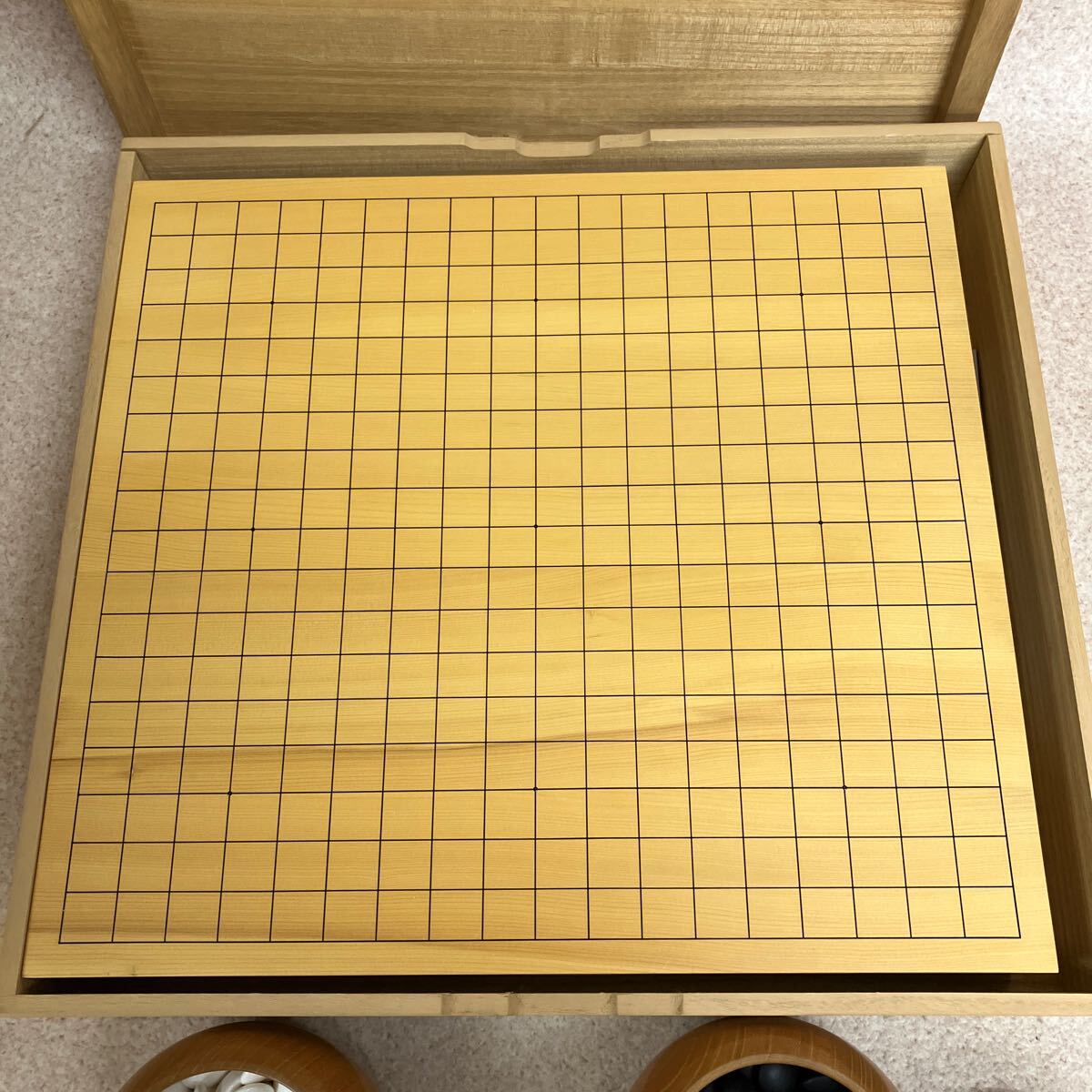 碁笥（棋子盒） 公式黒木碁石店 日向特製蛤碁石・本榧碁盤の 囲碁 