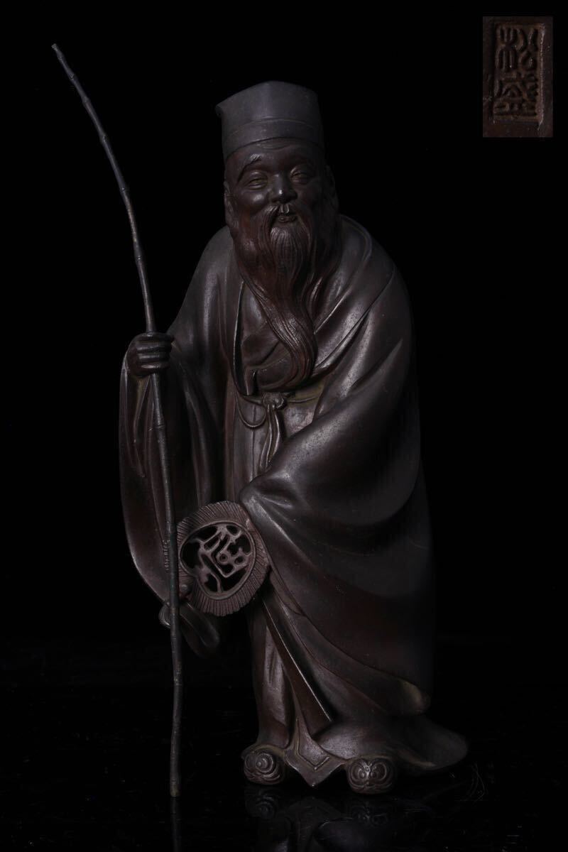 吉祥 七福神 置物 ガラスケース入り 牧田秀雲作 吉祥 七福神 置物
