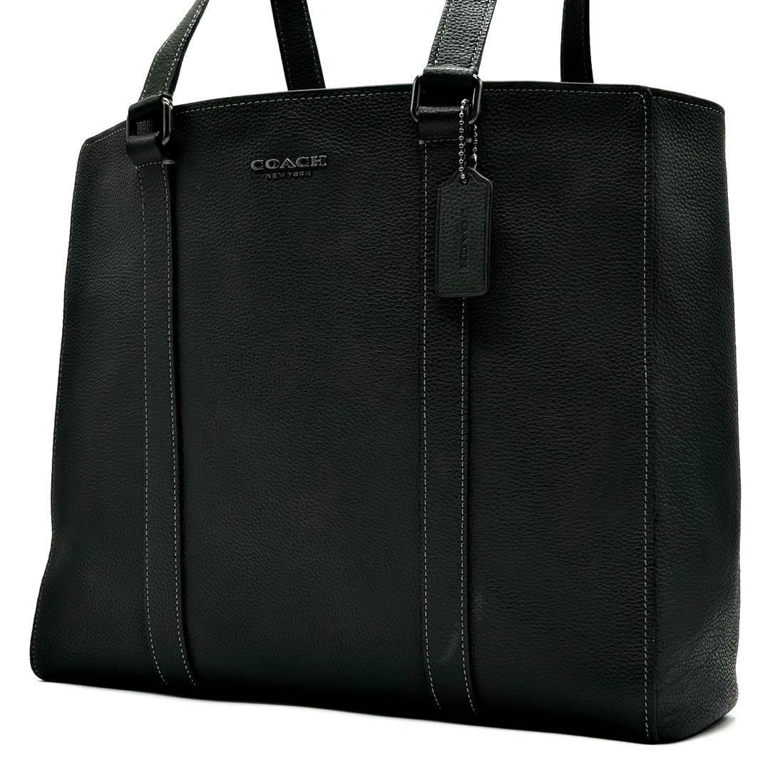 極美 COACH コーチ ハドソン ダブルハンドル トートバッグ A4 レザー 