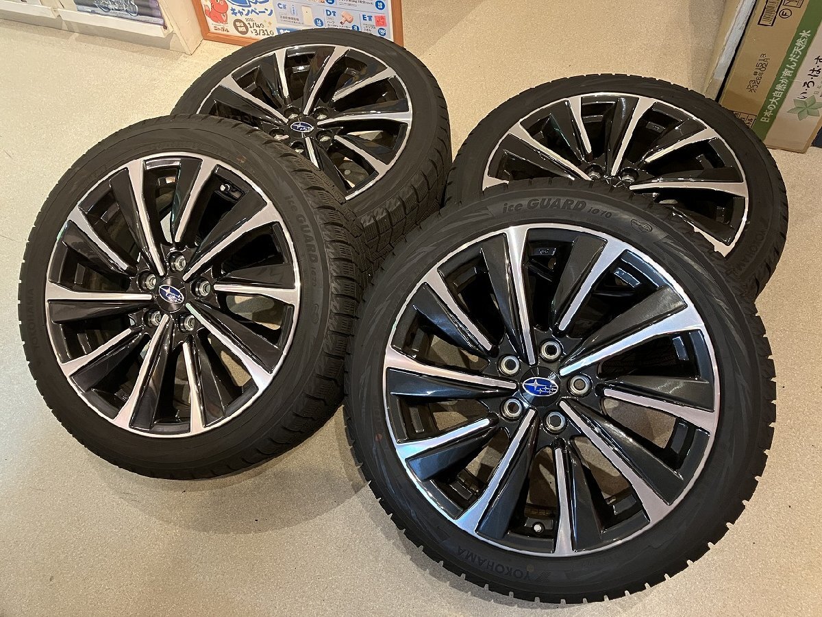 スバル ホイール + ヨコハマ アイスガード 225/45R18 スタッドレス ◇美品◇ 2022年製 225/45R18 スバル 純正 アルミホイール ヨコハマ
