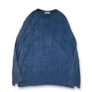 24aw YOHJI YAMAMOTO POUR HOMME 7G ALAN DISCHARGE ROUND NECK KNIT 3 ブルー ヨウジヤ