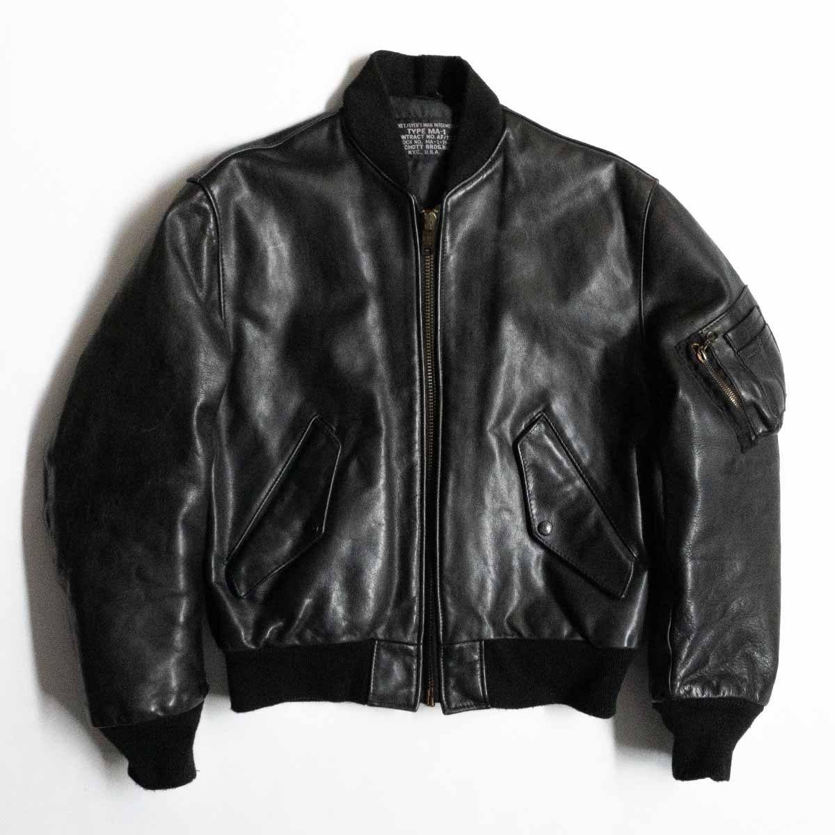 雰囲気抜群】SCHOTT【レザー MA-1 フライトジャケット】40 レザー 