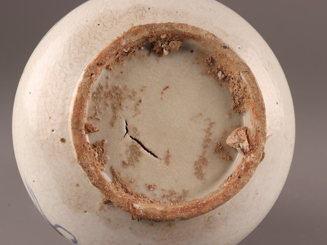古美術 朝鮮古陶磁器 李朝 染付 辰砂 徳利 時代物 極上品 初だし品