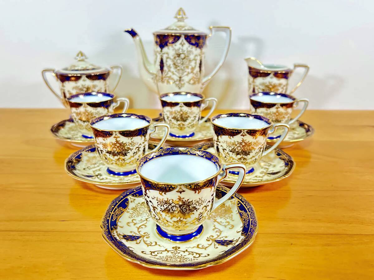 ☆2度と出ません☆ オールド ノリタケ 金盛 コバルト ティーセット 15 