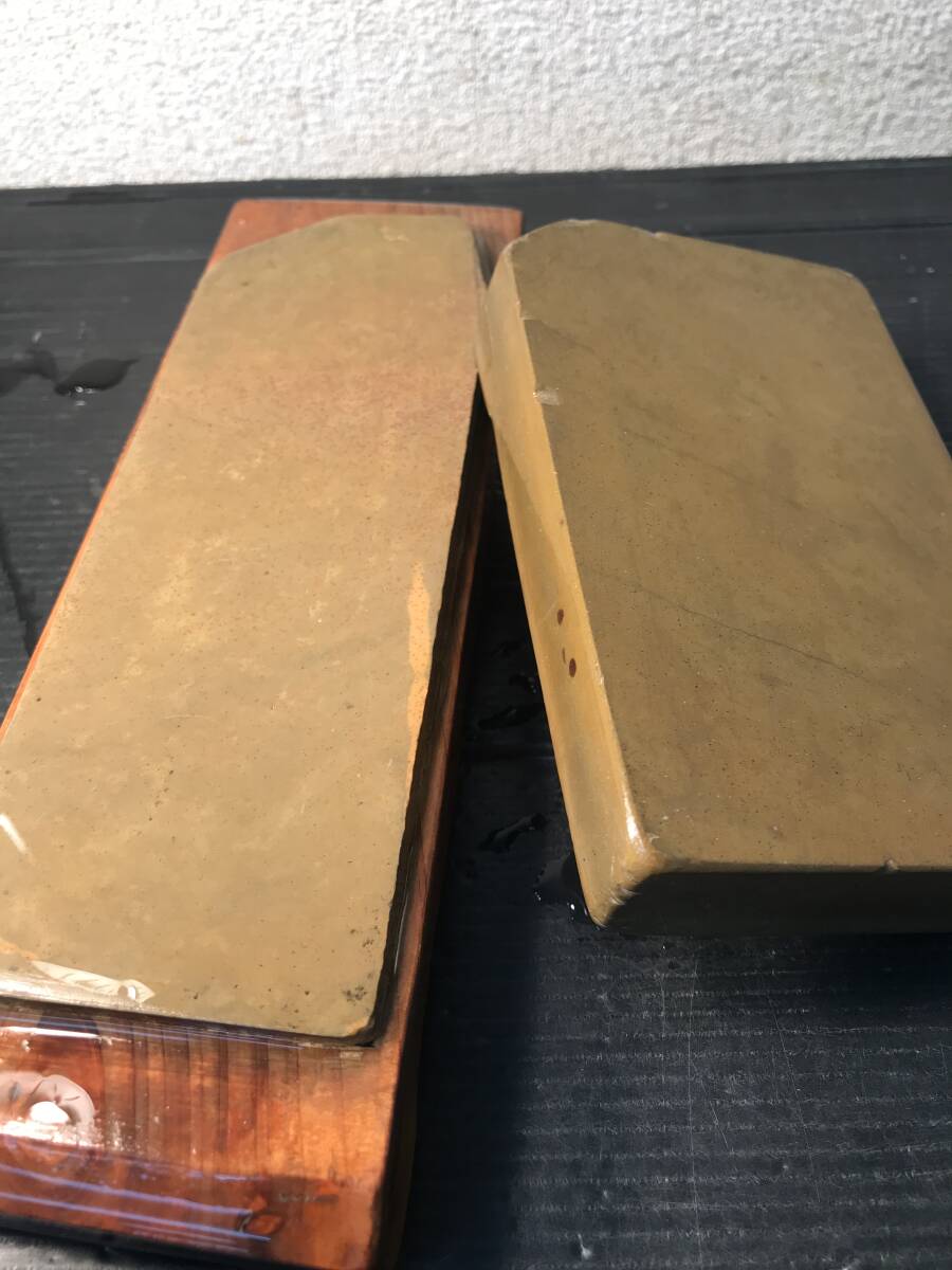 ☆理容 高級 天然砥石 京都 本山 正本山 2点セット 約 重さ 1122g (3)_1