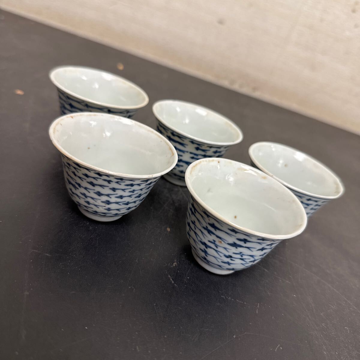 t1-271 煎茶碗 成化年製 煎茶道具 茶器 めだか 5客 保管品